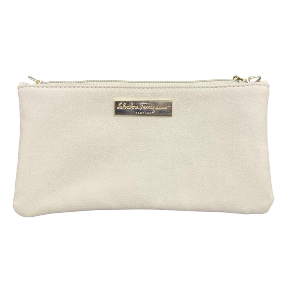Salvatore Ferragamo Perfumes Cream Leather Wristlet